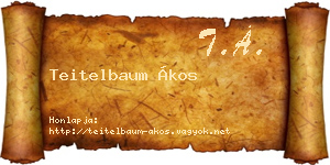 Teitelbaum Ákos névjegykártya